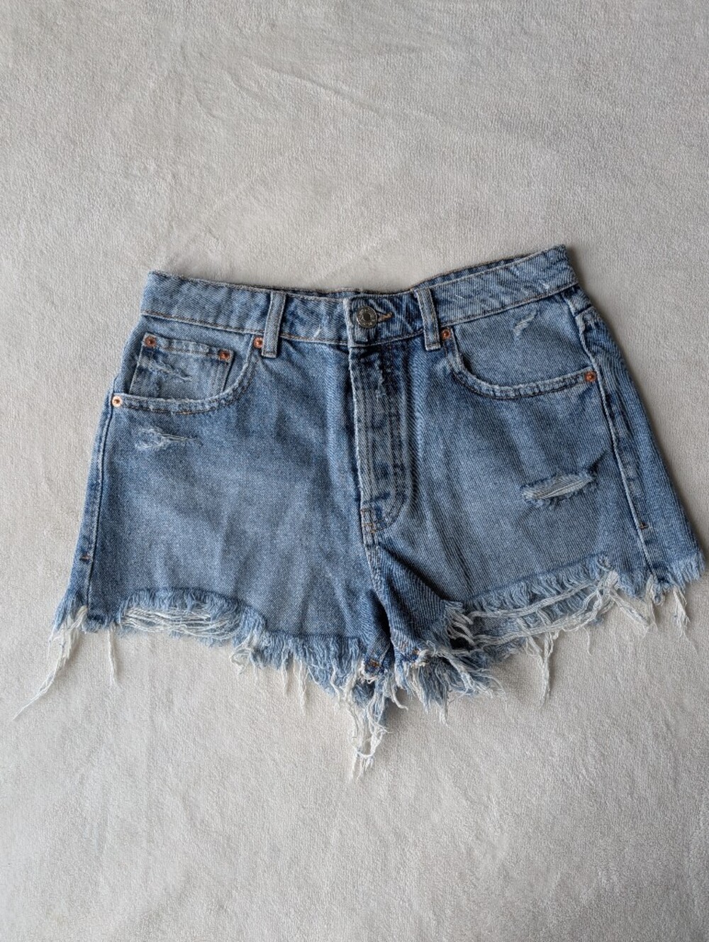 Zara Distressed Denim Shorts